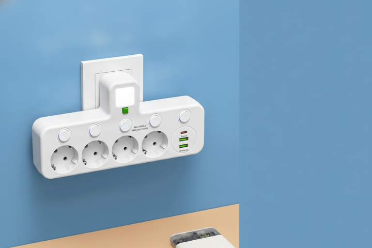 Мережевий фільтр-розгалужувач 8625UL 4 розетки 2 USB Type-C LED вимикач настінний білий