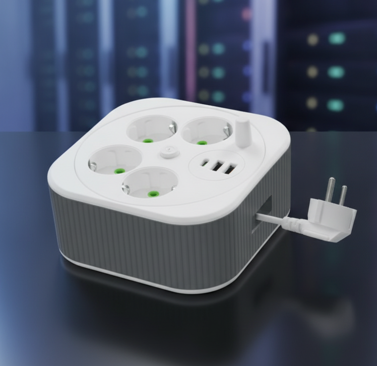 Мережевий фільтр-подовжувач PNS-05 4 розетки 2xUSB Type-C PD 4м LED білий