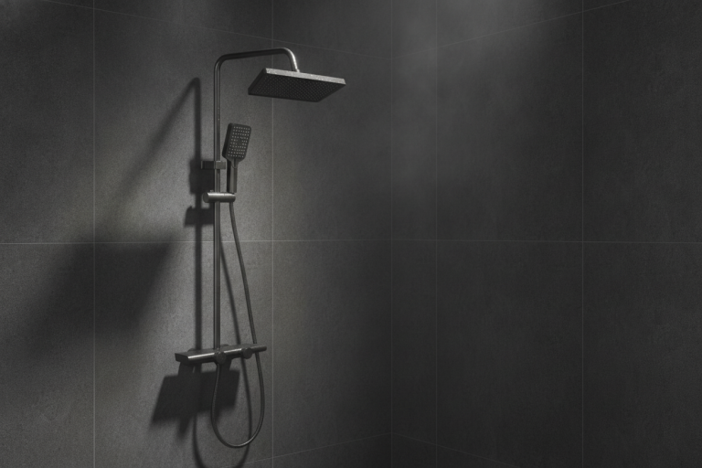 Душова система зі змішувачем Faucet CR-25HT030 верхній душ + ручна лійка метал графіт