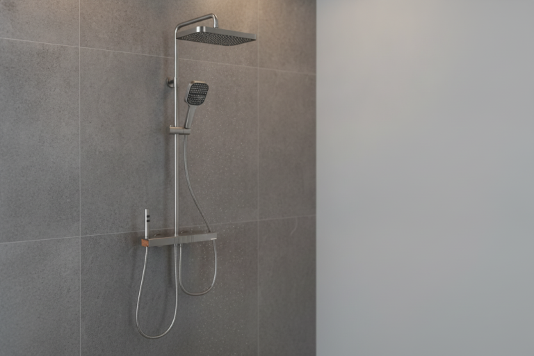 Душова система зі змішувачем Faucet CR25-HT028 настінна з тропічним душем графіт