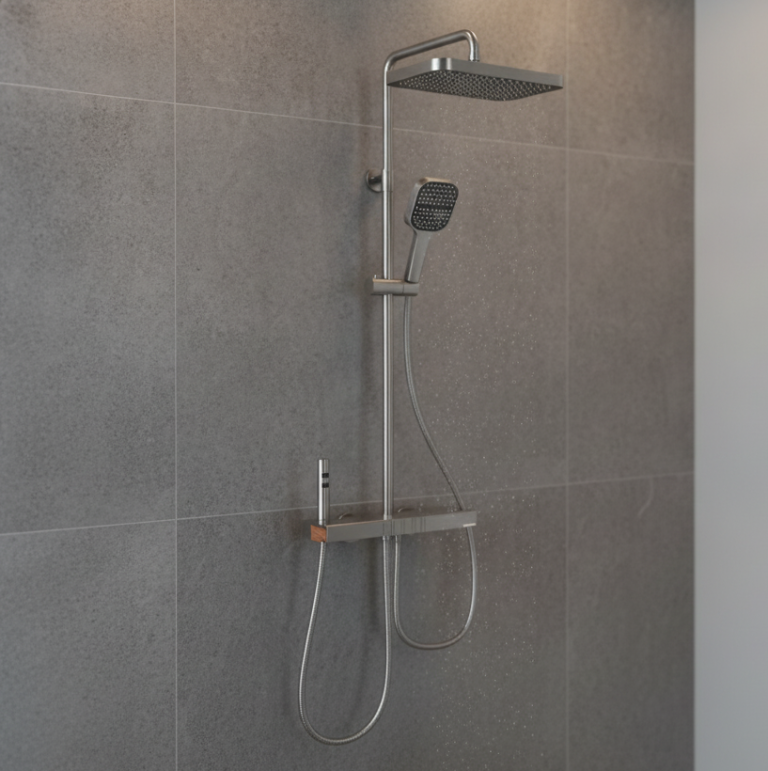 Душова система зі змішувачем Faucet CR25-HT028 настінна з тропічним душем графіт