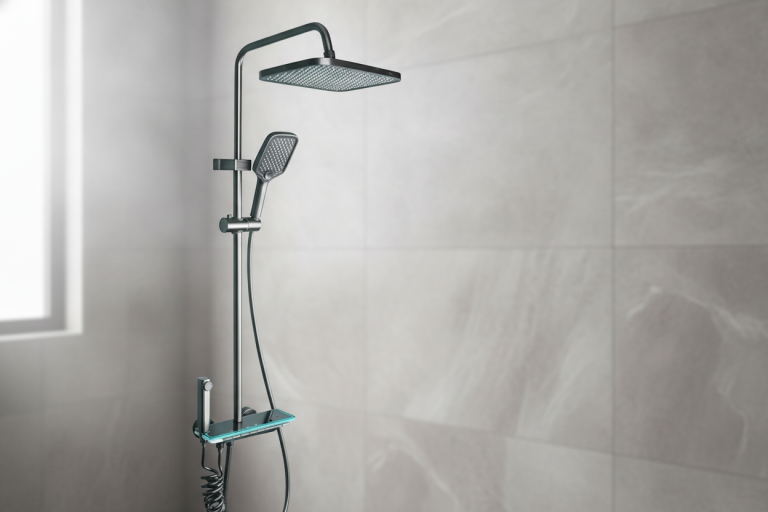 Душова система Faucet CRH-8921 з LED підсвіткою та тропічним душем, змішувач графіт метал