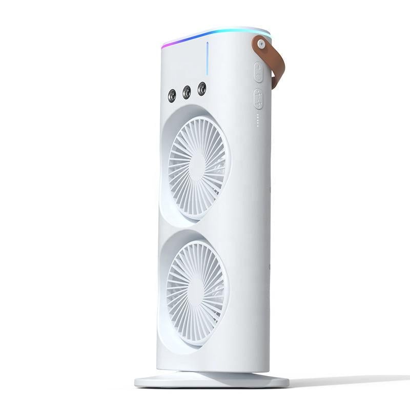 Портативний вентилятор з зволожувачем Mini-Fan FS-04 LED RGB Type-C акумулятор автообертання - Зображення 2