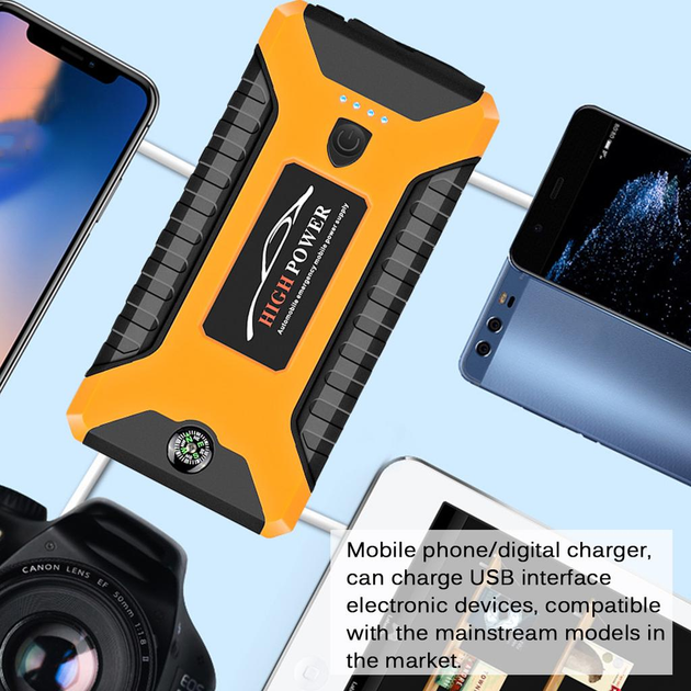 Пускозарядний пристрій High-Power JumpStarter JX27 99800 мАг 600А портативний бустер у кейсі - Зображення 2