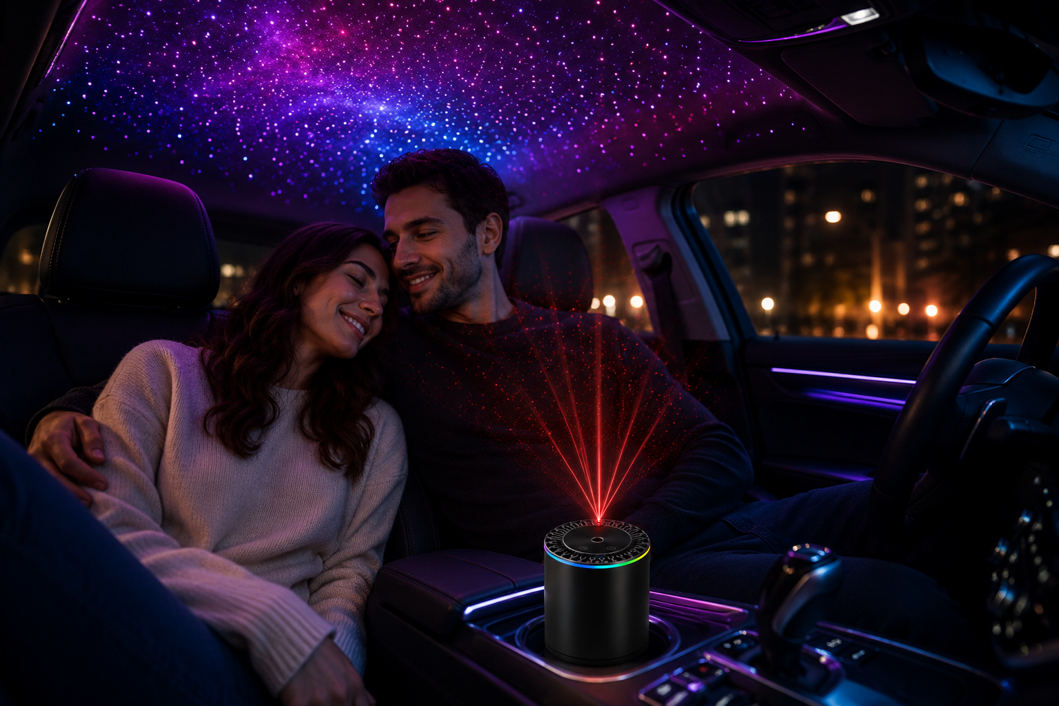 Ароматизатор автомобільний XT015 з RGB підсвічуванням та ефектом зоряного неба - Зображення 3