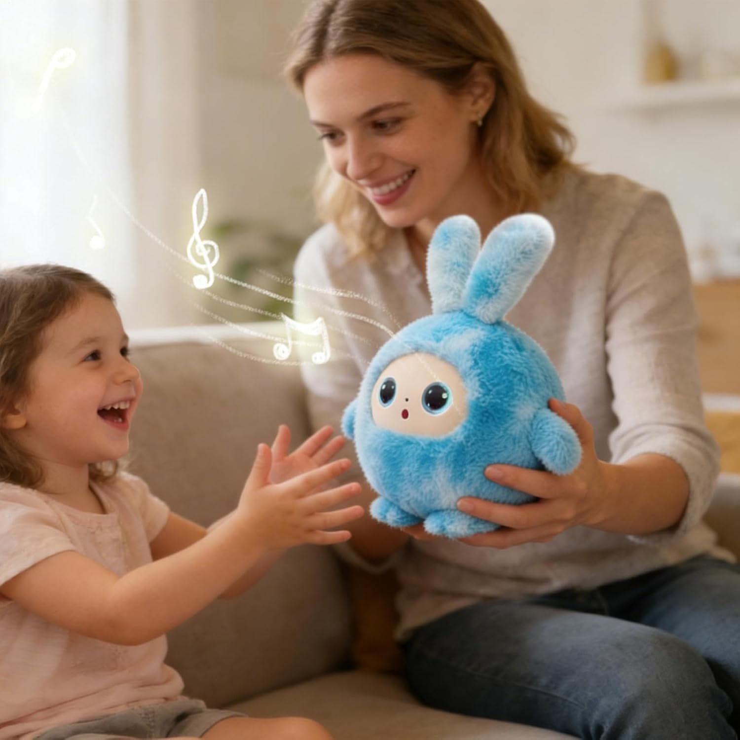 Інтерактивна м'яка іграшка AI Toys BB1882F-89 говоряча з LED очима блакитна від 3 років - Зображення 3