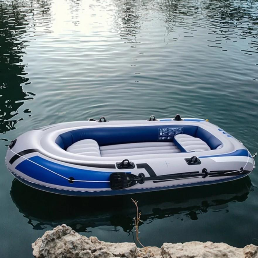 Надувний човен JR-2300 тримісний ПВХ 225×133×41 см з веслами, насосом та сидінням - Зображення 4
