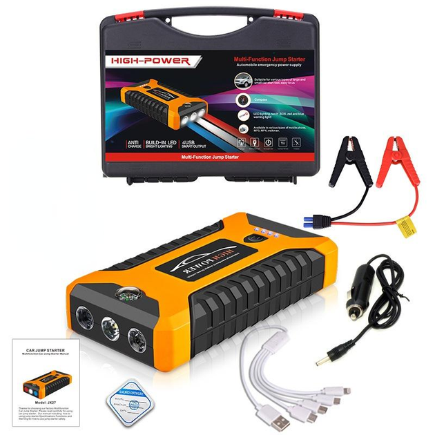 Пускозарядний пристрій High-Power JumpStarter JX27 99800 мАг 600А портативний бустер у кейсі - Зображення 4