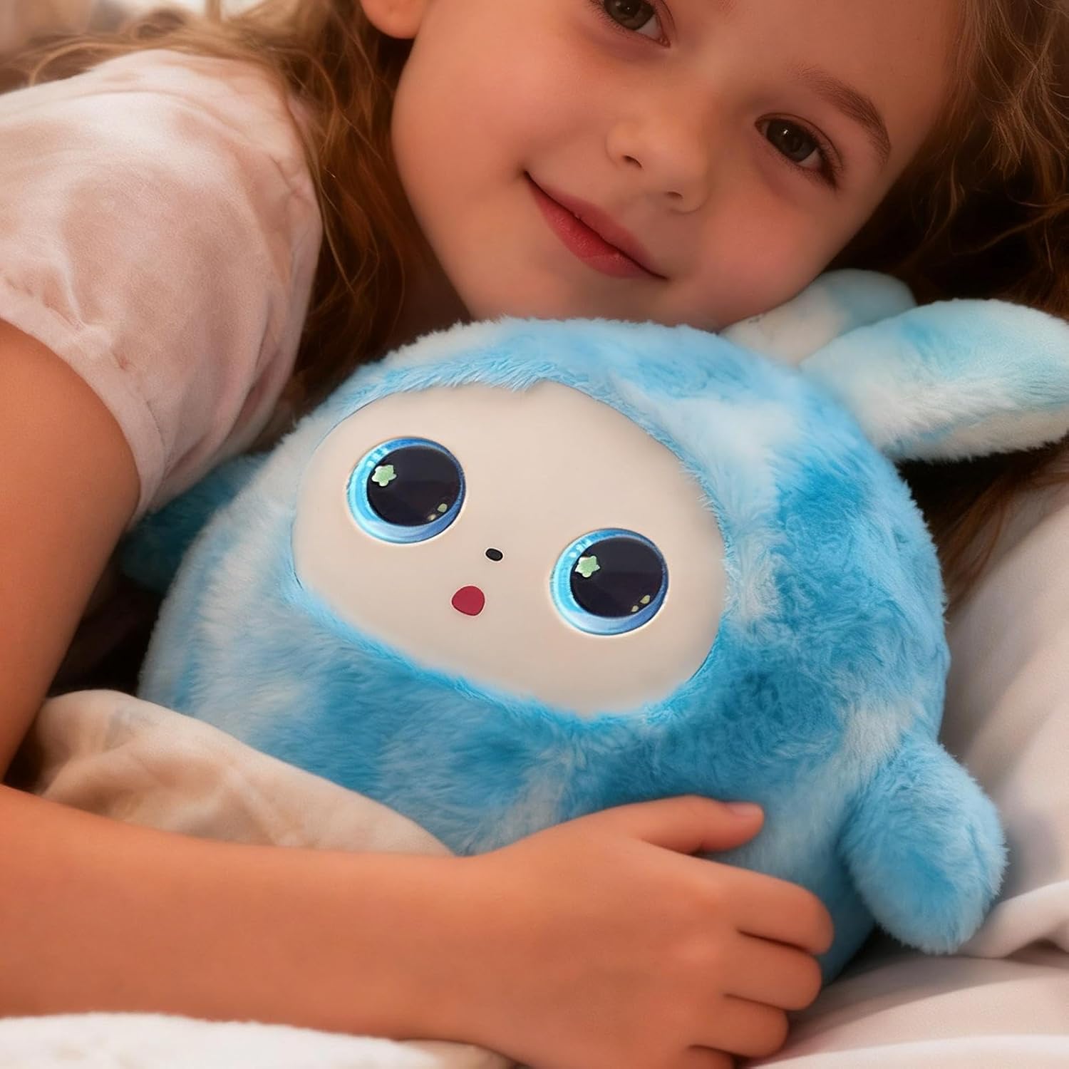 Інтерактивна м'яка іграшка AI Toys BB1882F-89 говоряча з LED очима блакитна від 3 років - Зображення 4