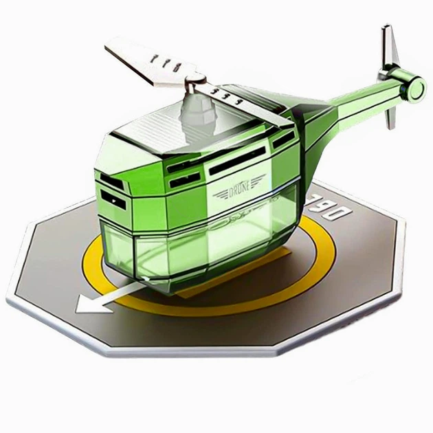 Ароматизатор для авто Вертоліт Vert-02 сонячна панель обертовий пропелер 20 мл зелений сірий синій - Зображення 4