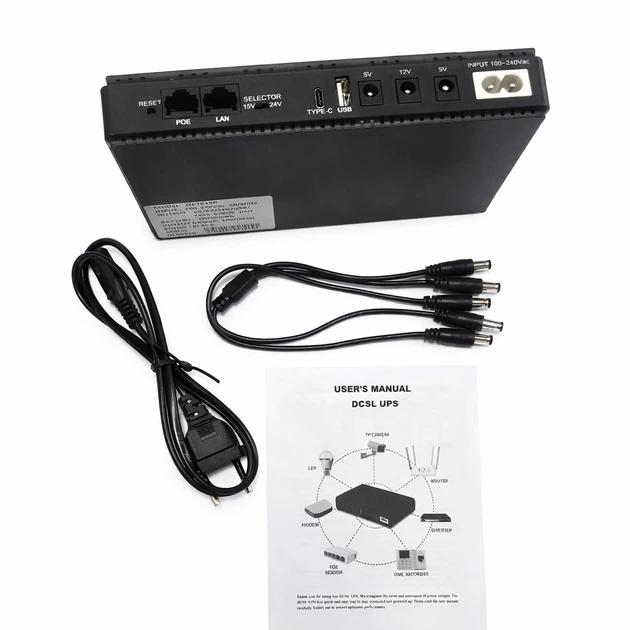 ДБЖ UPS Power Bank Voltronic DC1019P 20000mAh 18W для роутера, камери, 5V/9V/12V/POE/USB - Зображення 4