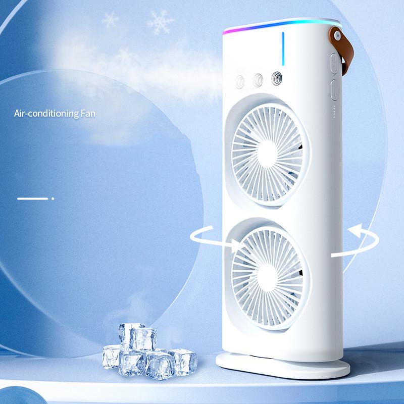 Портативний вентилятор з зволожувачем Mini-Fan FS-04 LED RGB Type-C акумулятор автообертання - Зображення 5