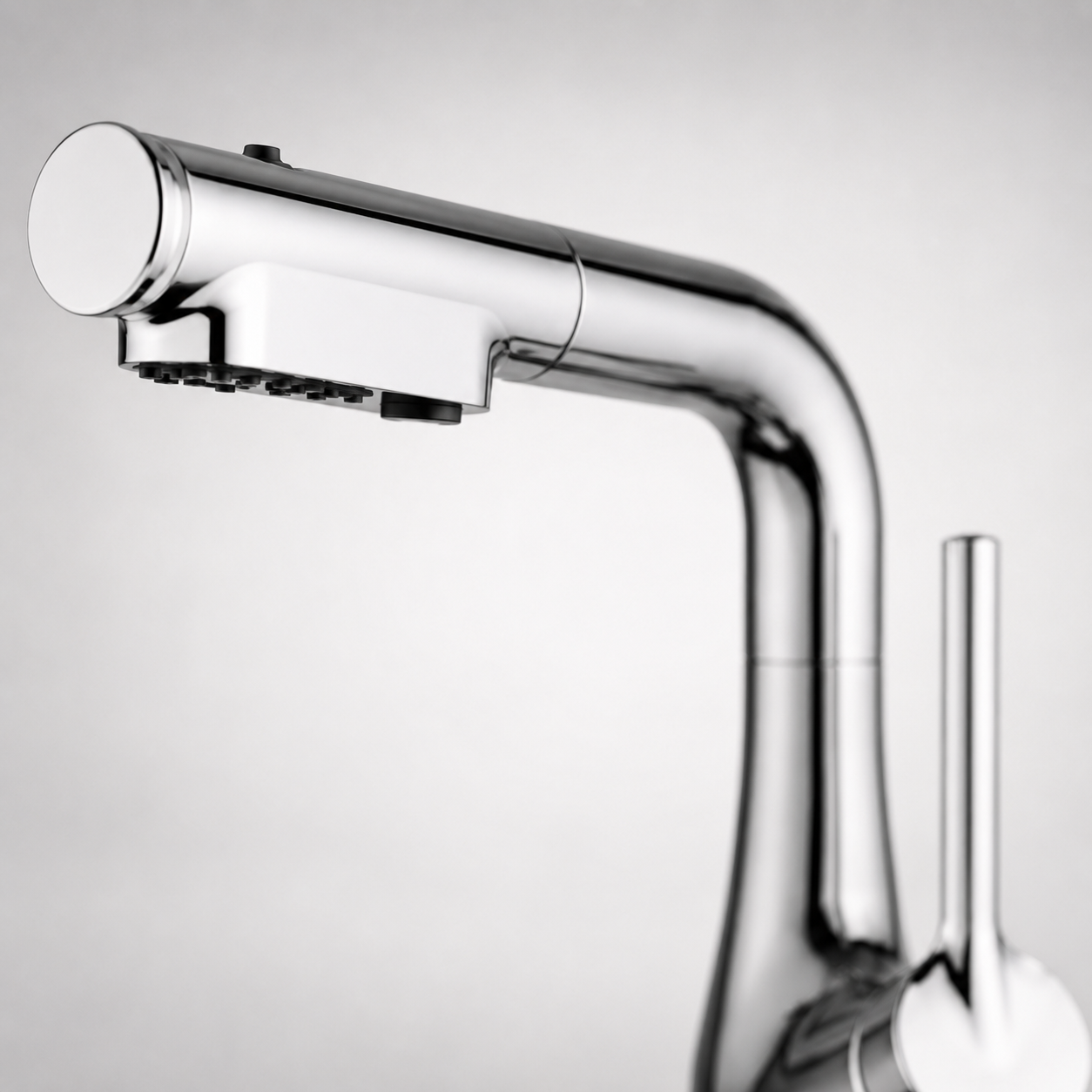 Змішувач кухонний Faucet CR-8428 одноважільний з висувною лійкою 360° нержавіюча сталь хром - Зображення 6