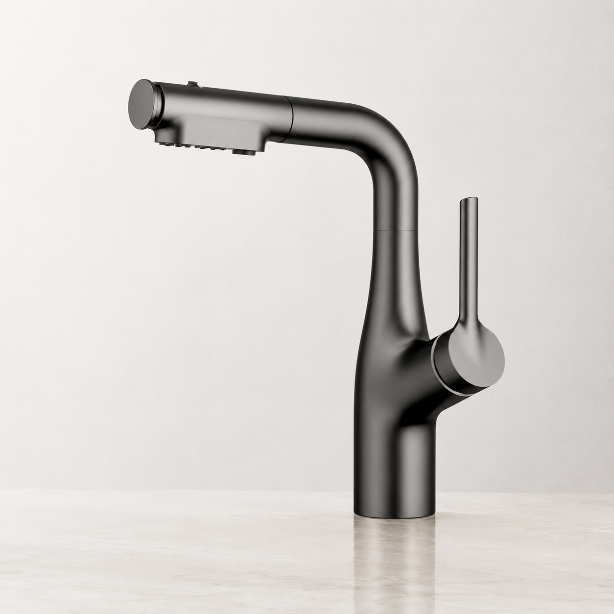 Змішувач кухонний Faucet CR-8429 одноважільний висувний излив 360° графіт нержавіюча сталь - Зображення 6