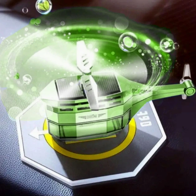 Ароматизатор для авто Вертоліт Vert-02 сонячна панель обертовий пропелер 20 мл зелений сірий синій - Зображення 6