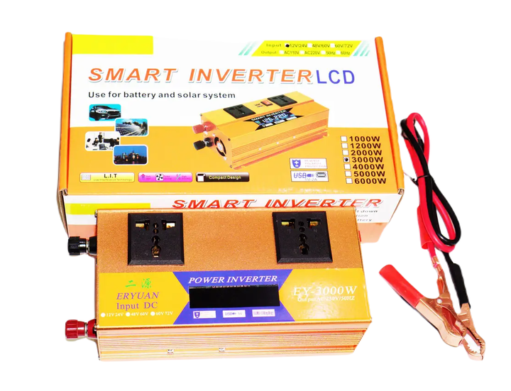 Інвертор перетворювач напруги 3000W 12V-220V з LCD дисплеєм модифікована синусоїда Smart Inverter - Зображення 7