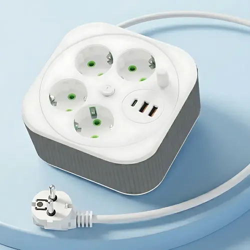 Мережевий фільтр-подовжувач PNS-05 4 розетки 2xUSB Type-C PD 4м LED білий - Зображення 7