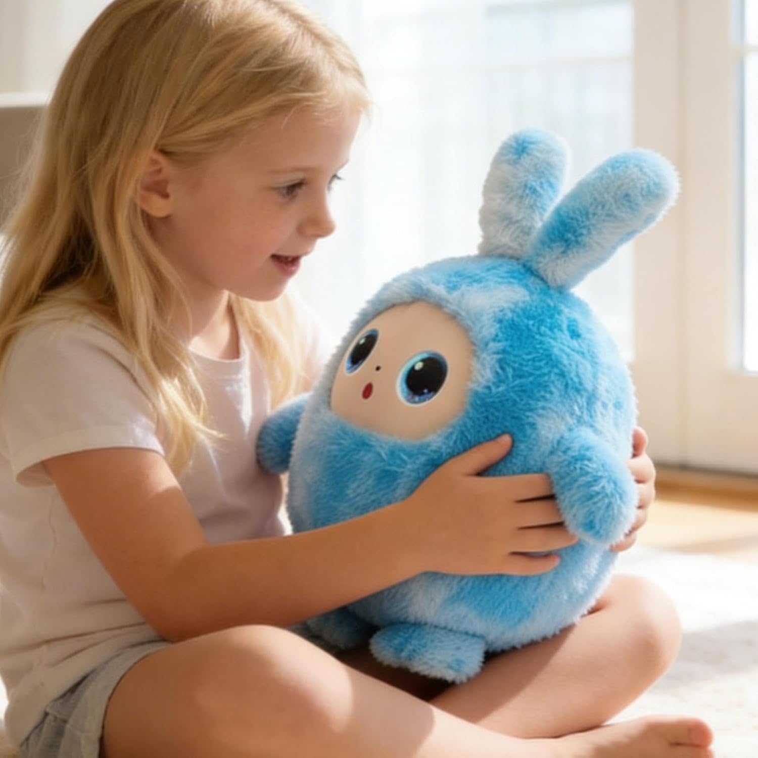 Інтерактивна м'яка іграшка AI Toys BB1882F-89 говоряча з LED очима блакитна від 3 років - Зображення 8