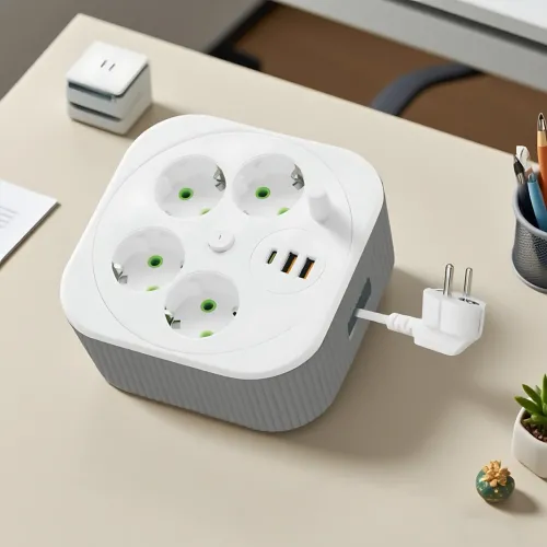 Мережевий фільтр-подовжувач PNS-05 4 розетки 2xUSB Type-C PD 4м LED білий - Зображення 8