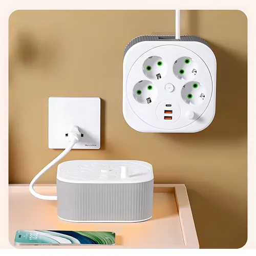 Мережевий фільтр-подовжувач PNS-05 4 розетки 2xUSB Type-C PD 4м LED білий - Зображення 10