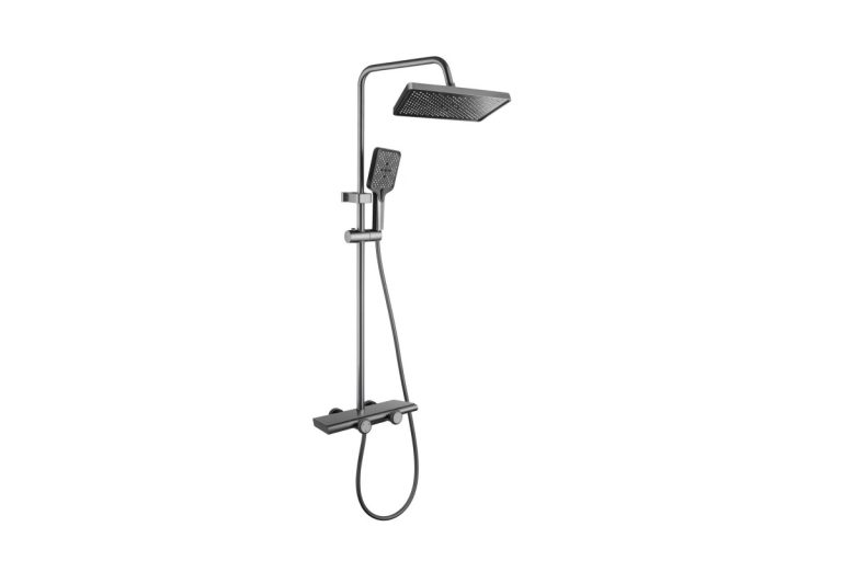 Душова система зі змішувачем Faucet CR-25HT030 верхній душ + ручна лійка метал графіт