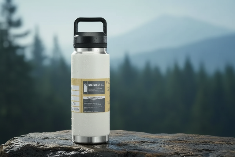 Термос вакуумний Sport Bottle 987A 600 мл нержавіюча сталь з ручкою білий