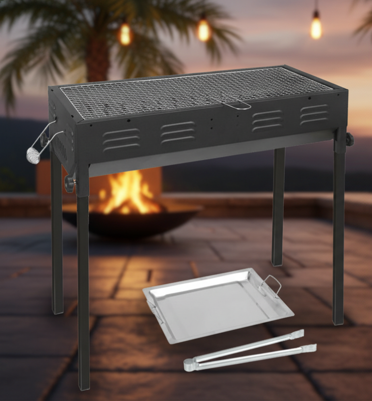 Мангал складаний з ніжками BARBECUE CA-03-1 66×30×60 см + решітка, деко, щипці